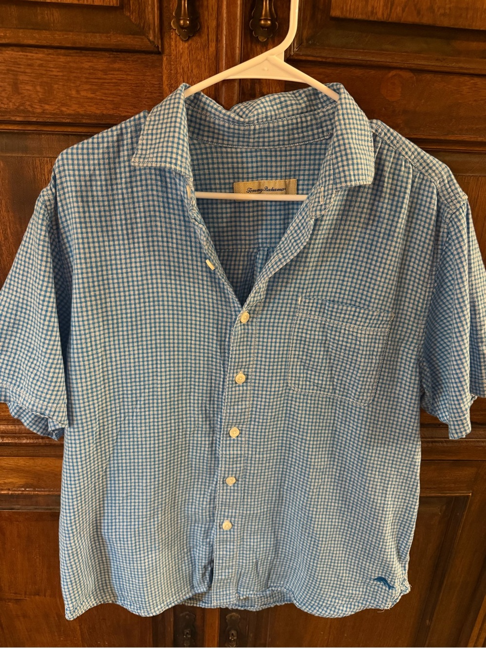 Tommy Bahama Gingham Grove Linen & Cotton Shirt Men’s Medium No Tag